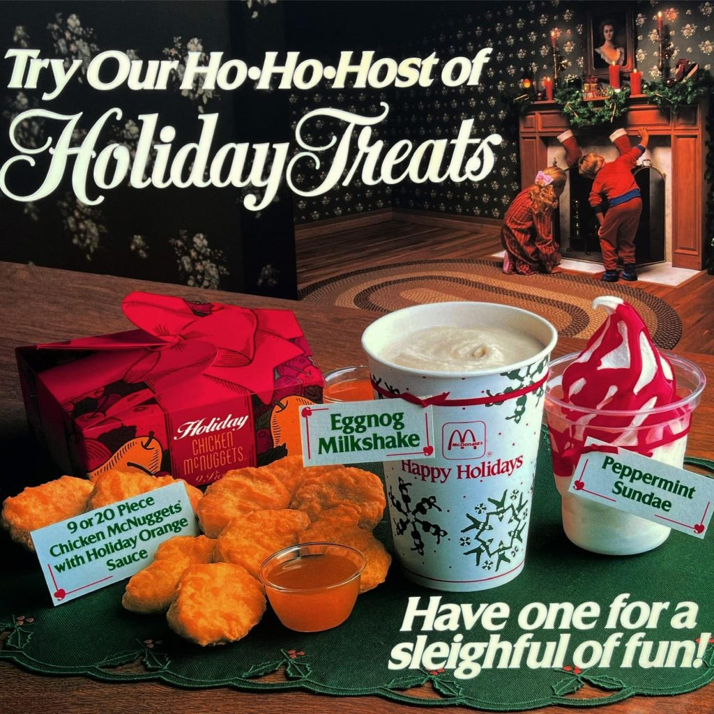 Eggnog shakes and peppermint  sundaes were a staple in '87 at McDonald's!